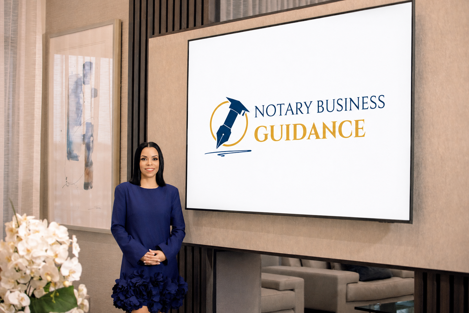 Melina Fuenmayor presenting Notary Business Guidance