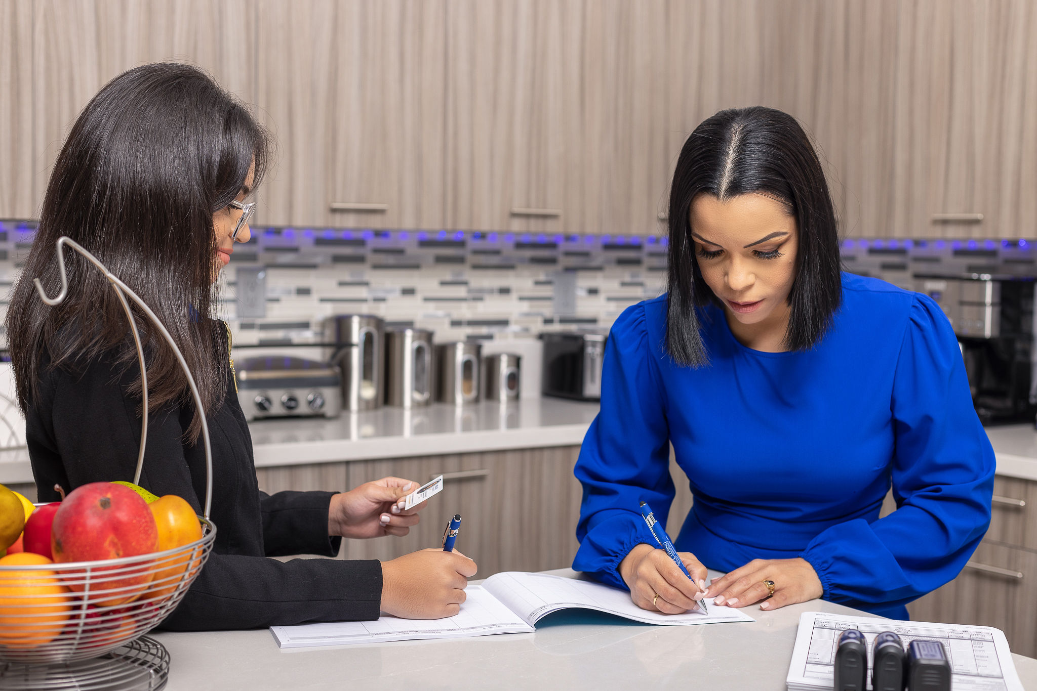 A real signing scene: documents, stamps, and the details a trained notary handles